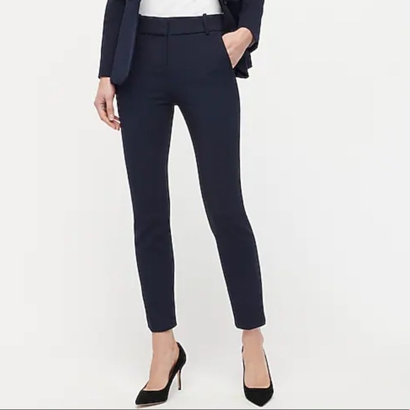 J crew slim crop pants bi stretch cotton navy - Picture 1 of 4